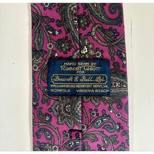 Robert Talbott Beecroft & Bull Tie Paisley  Purple Silk Made in USA